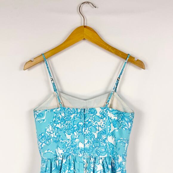 Lilly Pulitzer Women's Ollie Floral Fit & Flare Mini Dress Size 0 Turquoise Blue - Picture 8 of 13